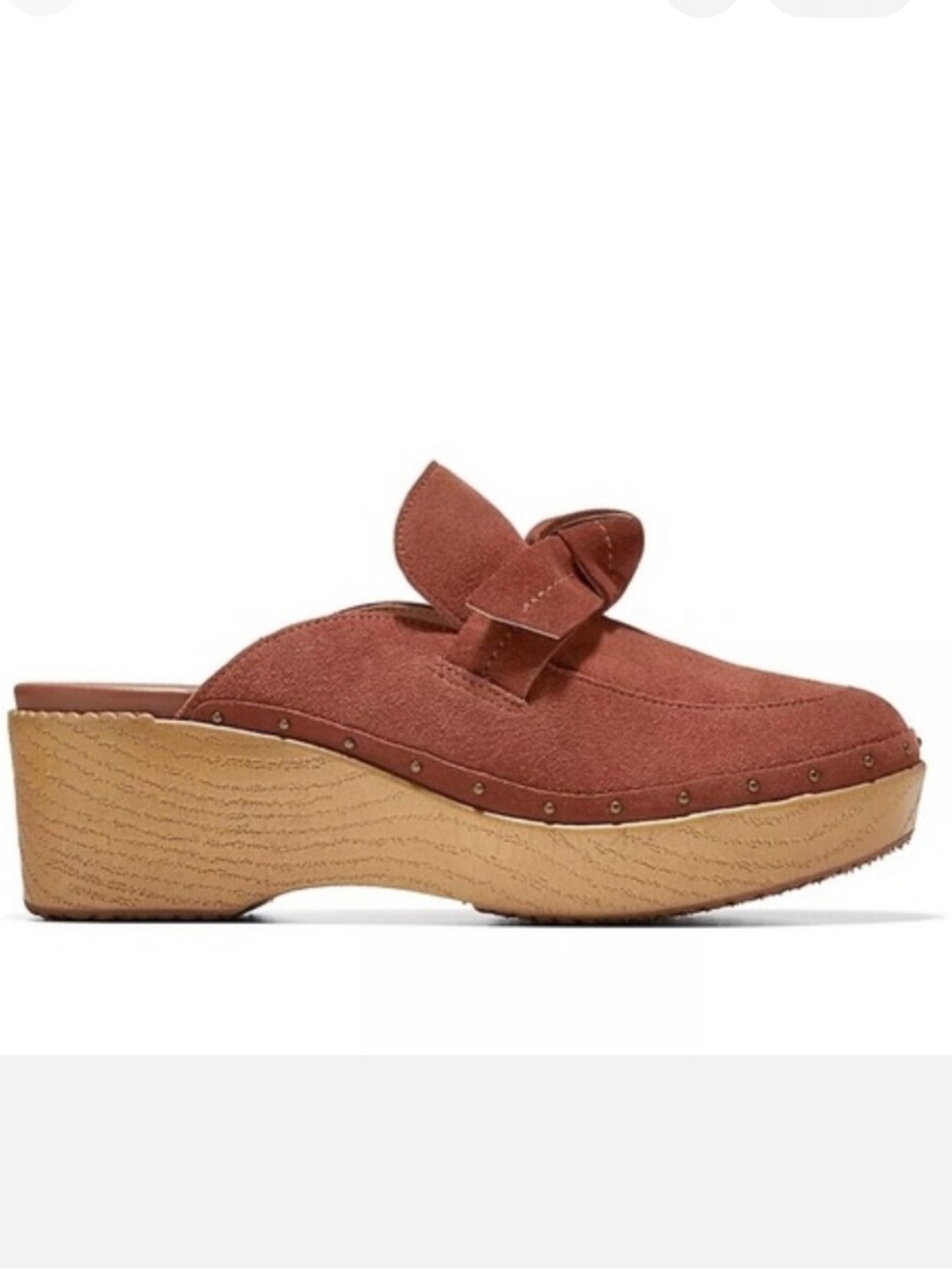 NIB $160 Cole Haan Cloudfeel All Day Suede Bow Clogs Size 9.5